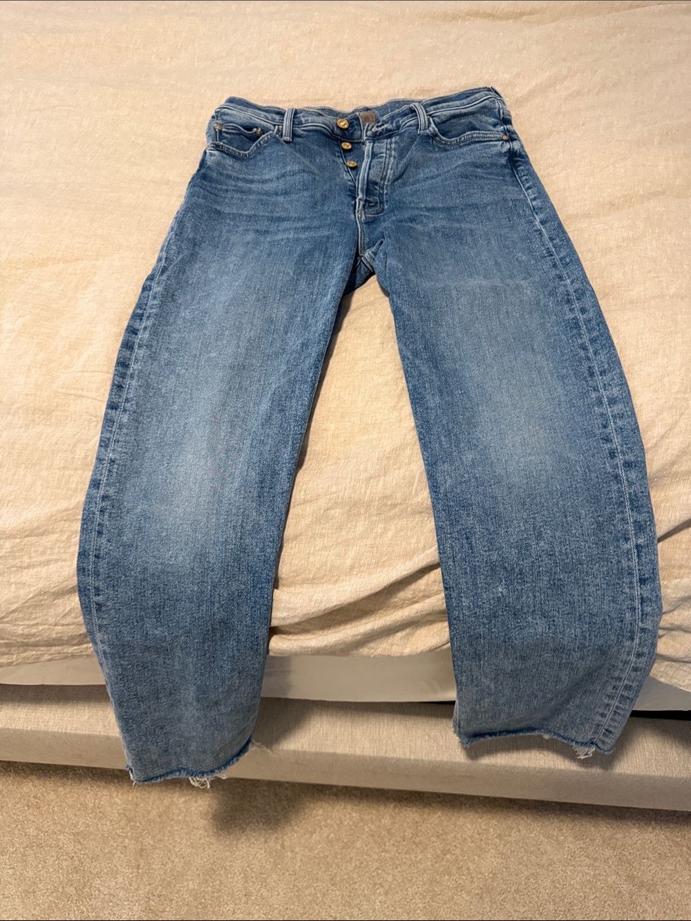 Light Wash High-Rise Button-Fly Jeans